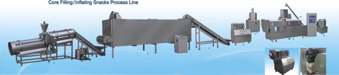 Core Fillling , Inflating Snacks Process Line